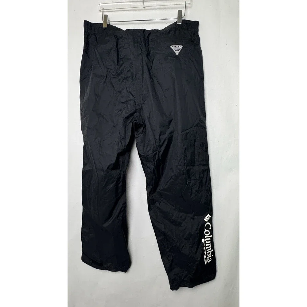Mens Columbia PFG Black Waterproof Fishing Bibs Pants Adjustable XL 32L